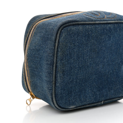 Chanel Denim Vanity Cosmetic Case Blue 10 of 16
