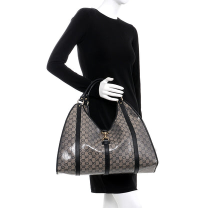 Gucci Crystal Monogram Large Joy Shoulder Bag Black 2 of 16