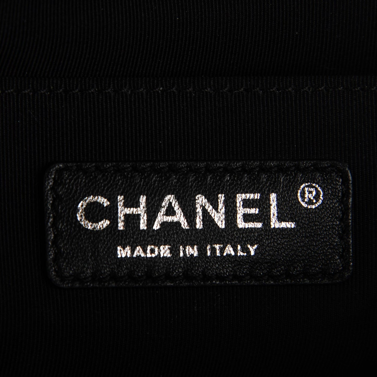 Calfskin Chevron Quilted Medium Chain Boy Flap Black