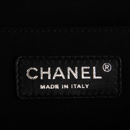 Chanel Calfskin Chevron Quilted Medium Chain Boy Flap Black 7 of 9