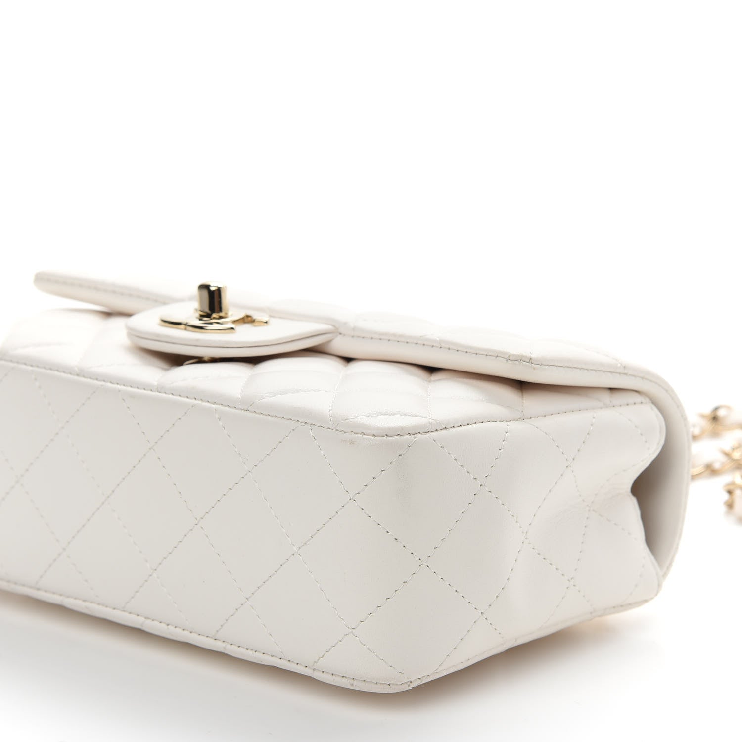 Chanel Lambskin Quilted Mini Rectangular Flap White 9 of 11