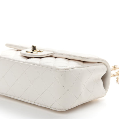 Chanel Lambskin Quilted Mini Rectangular Flap White 9 of 11