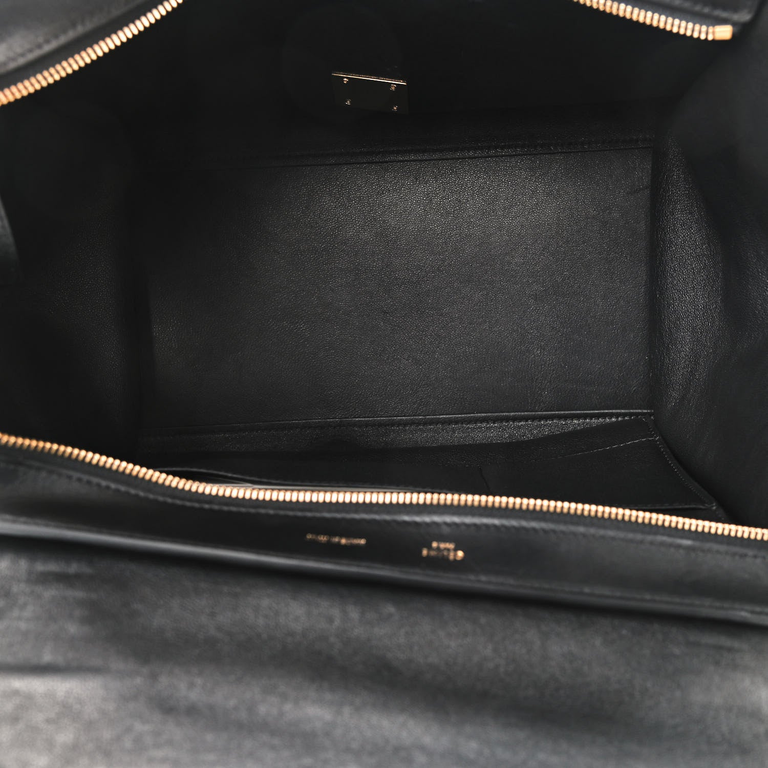Celine Crocodile Embossed Calfskin Suede Medium Trapeze Black 5 of 10