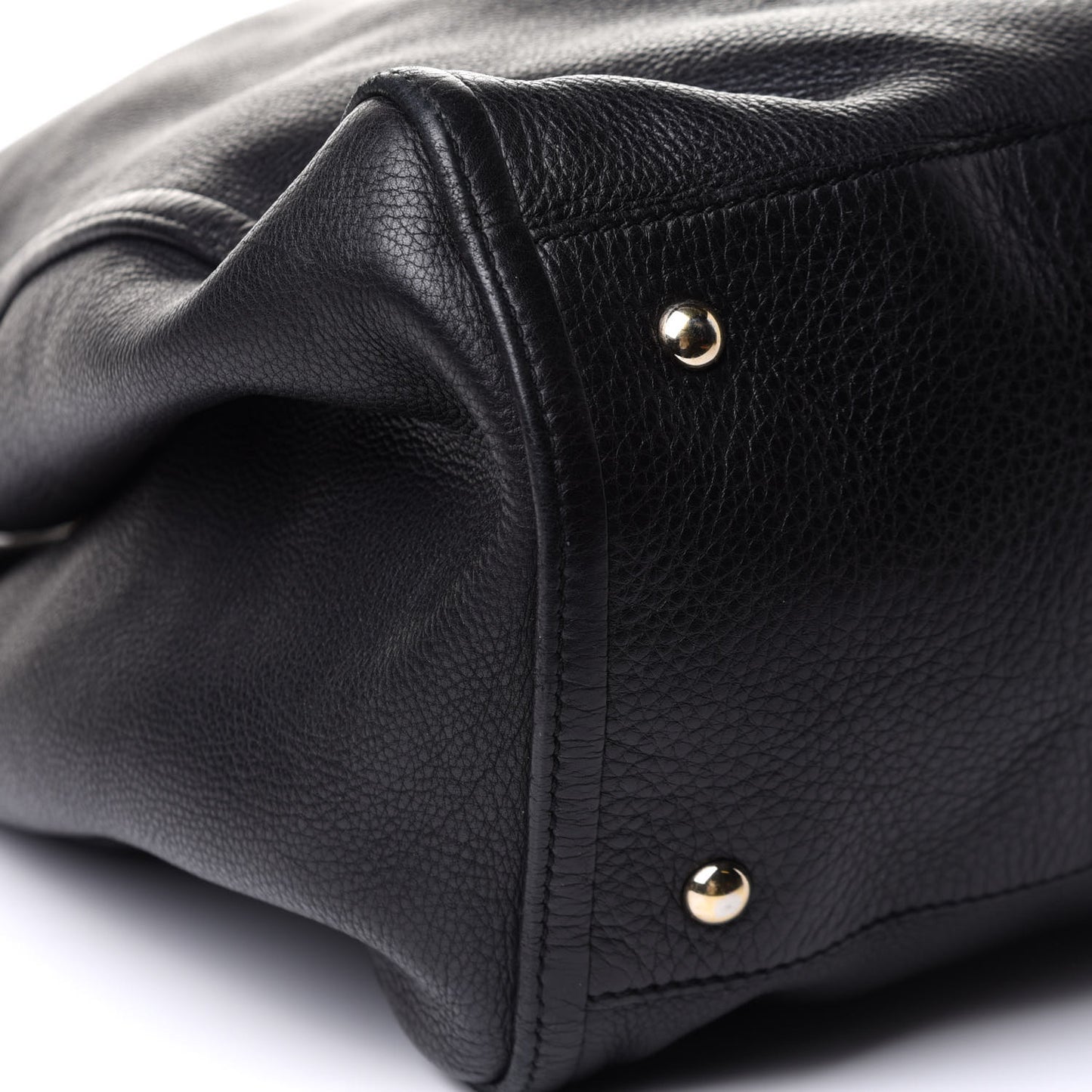 Pebbled Calfskin Large Soho Shoulder Bag Black