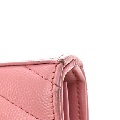 Saint Laurent Grain De Poudre Matelasse Chevron Monogram Chain Wallet Tender Pink 31 of 33