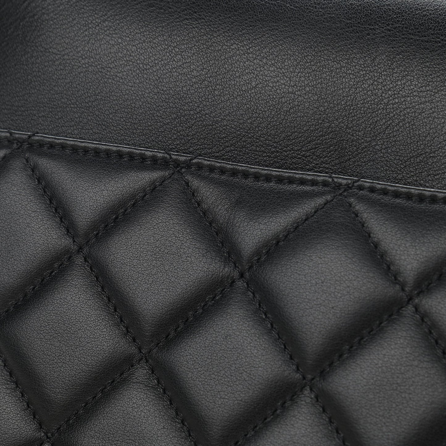 Lambskin Quilted Bowler Flap Shoulder Bag Black