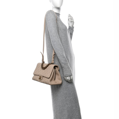 Chanel Shiny Sheepskin Quilted Large Trapezio Flap Beige 3 of 14