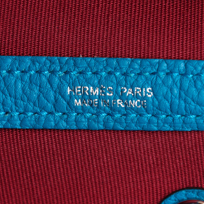 Hermes Toile Officer Negonda Verso Garden Party 30 TPM Bleu Zanzibar Rubis 6 of 11