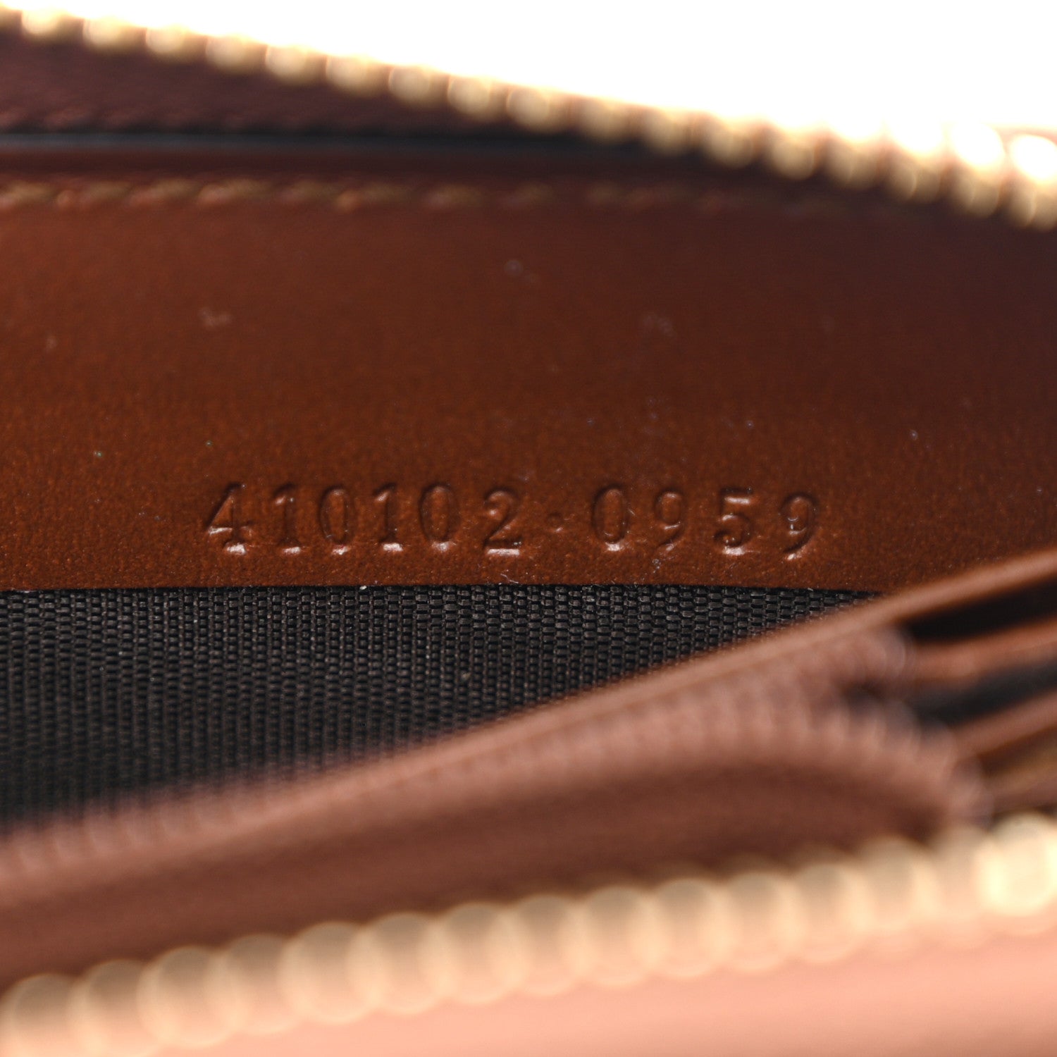Gucci GG Supreme Monogram Cuoio Toscano Zip Around Wallet Beige Ebony Cuir 7 of 11