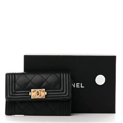 Chanel Caviar Quilted Boy Flap Card Holder Black 9 of 9