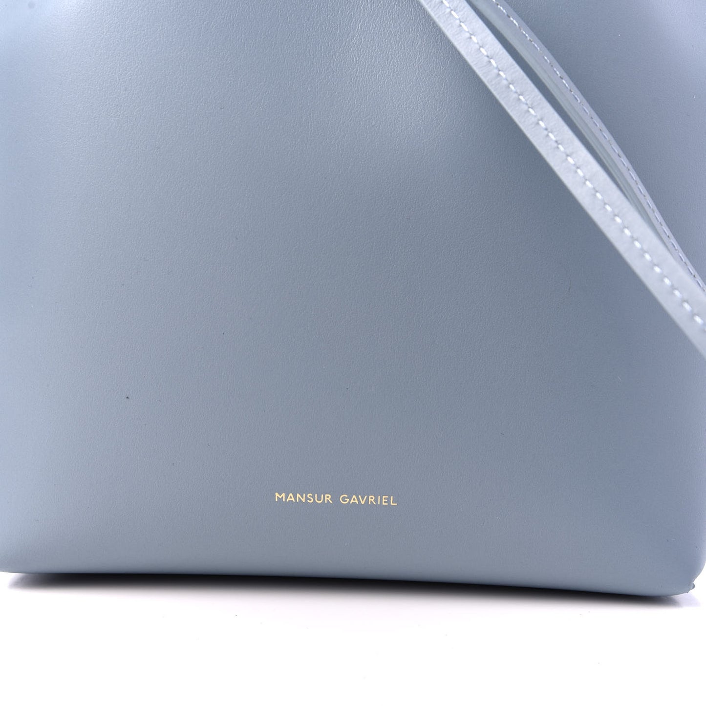 Calfskin Mini Bucket Bag Grey Blue