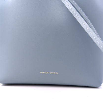 Mansur Gavriel Calfskin Mini Bucket Bag Grey Blue 10 of 10