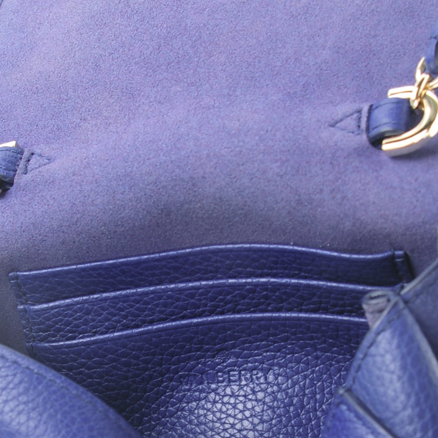 Small Classic Grain Calfskin Mini Lily Indigo