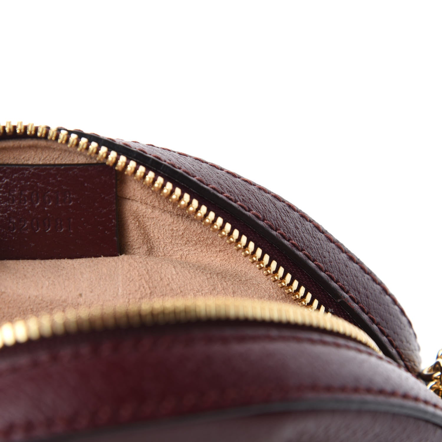 Gucci Soft Textured Calfskin Web Mini Ophidia Round Shoulder Bag Vintage Bordeaux 9 of 10