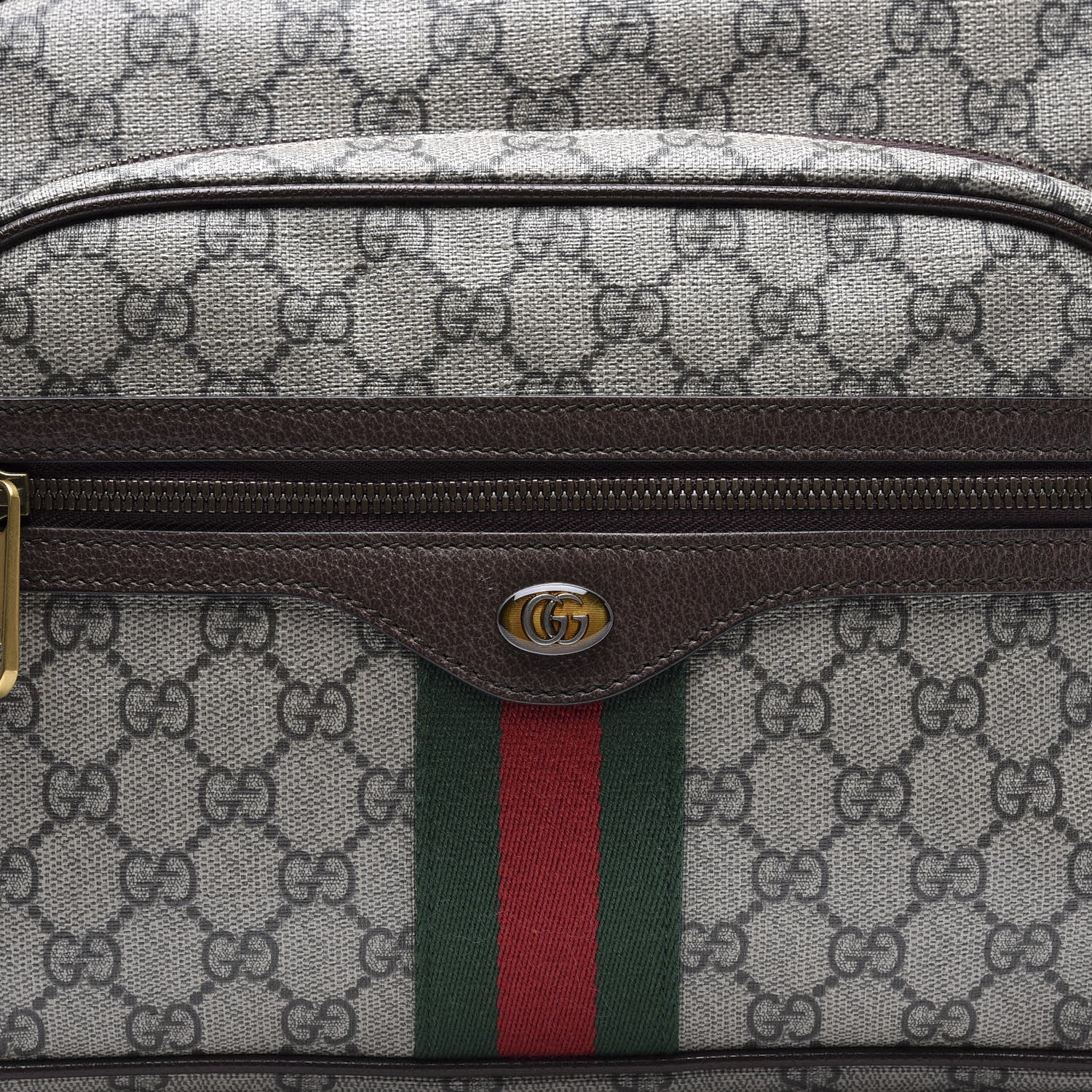 Gucci Soft GG Supreme Monogram Textured Dollar Calfskin Web Ophidia Pouch Pocket Belt Bag Beige Ebony New Acero Black 11 of 11