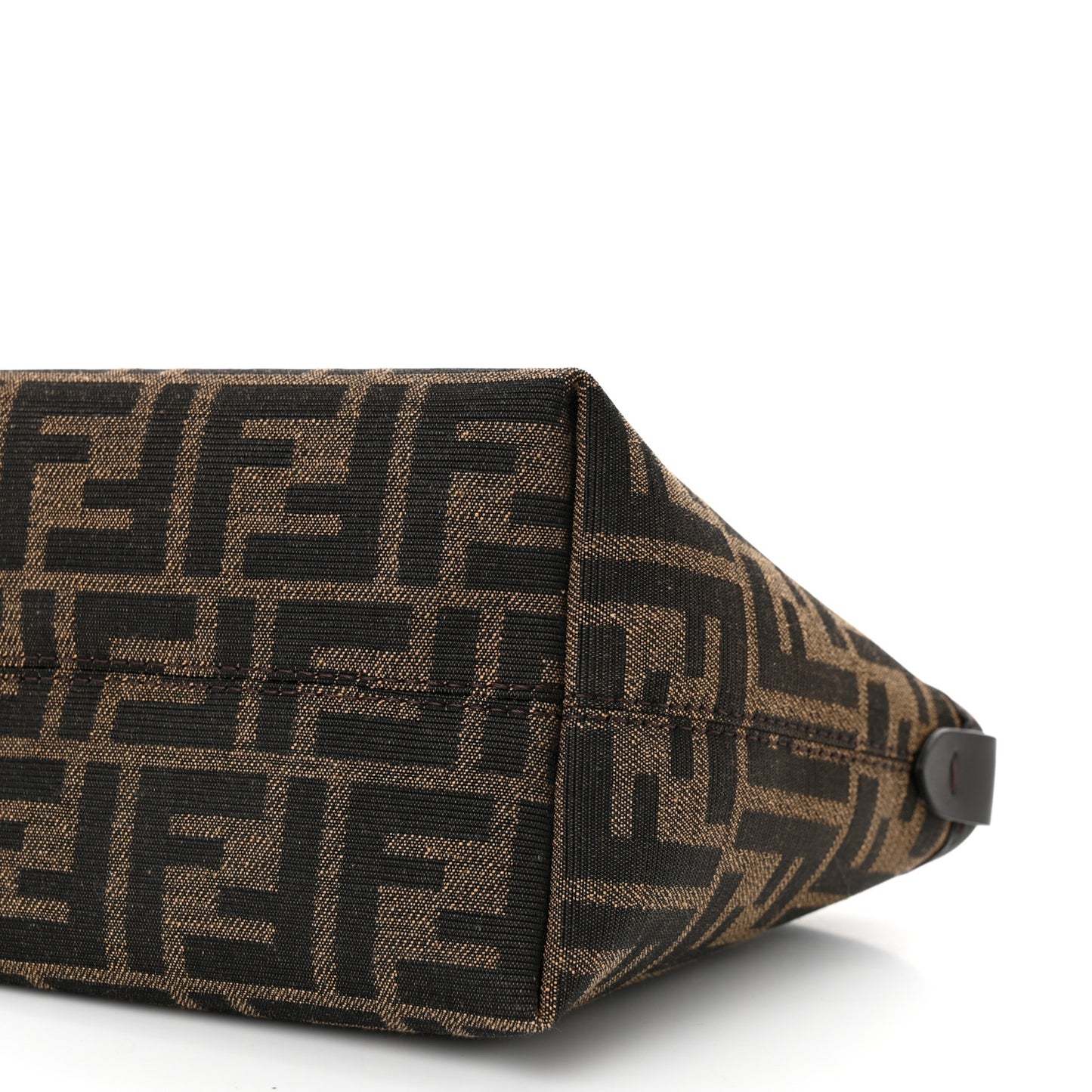 Fabric Jacquard Vitello Grace FF 1974 Mini Roll Tote Tobacco Moro Ebano