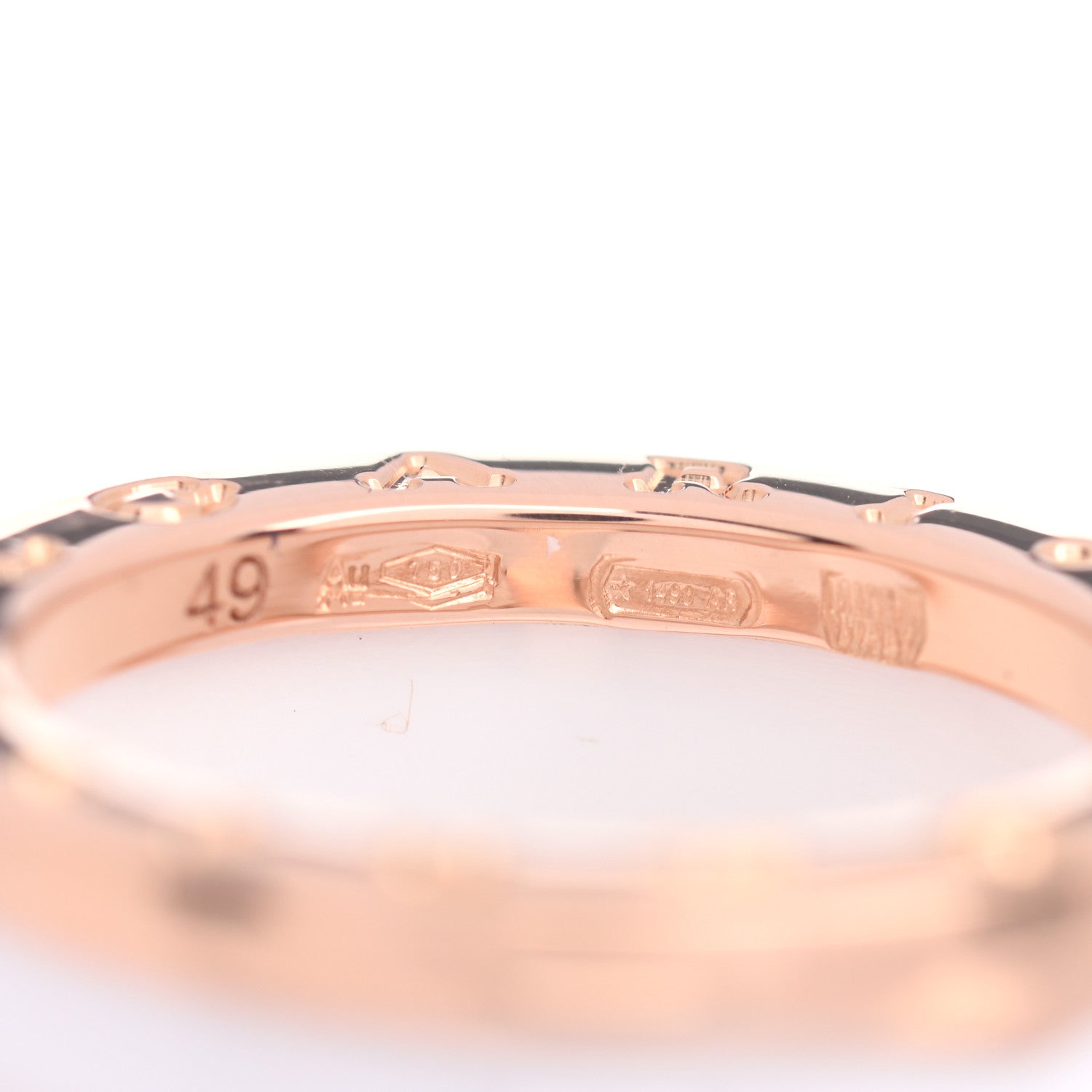 Bulgari 18K Rose Gold White Ceramic B.Zero1 Two-Band Ring 49 4.75 5 of 6