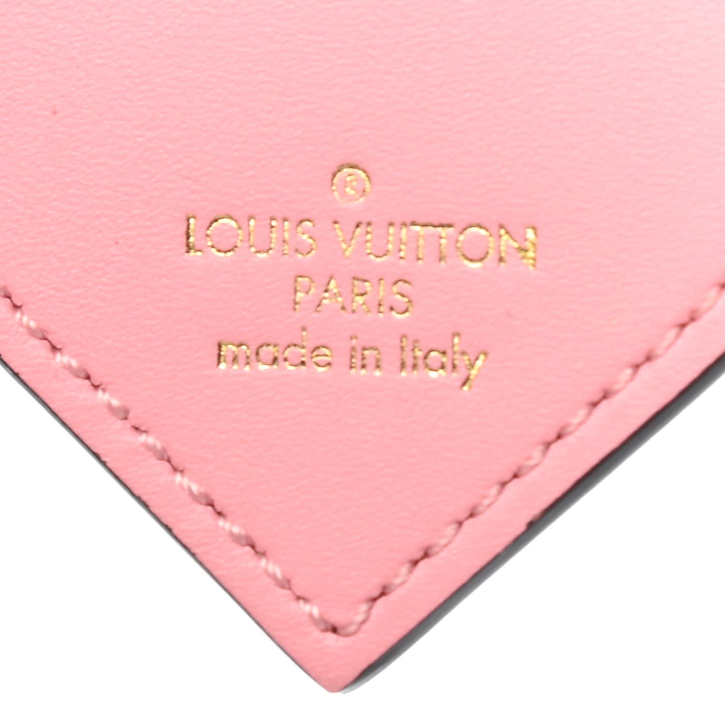 Calfskin Gradient Love Lock Heart Bag Charm Rose
