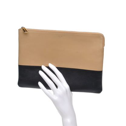 Celine Lambskin Bi-Color Solo Clutch Pouch Nude 2 of 11