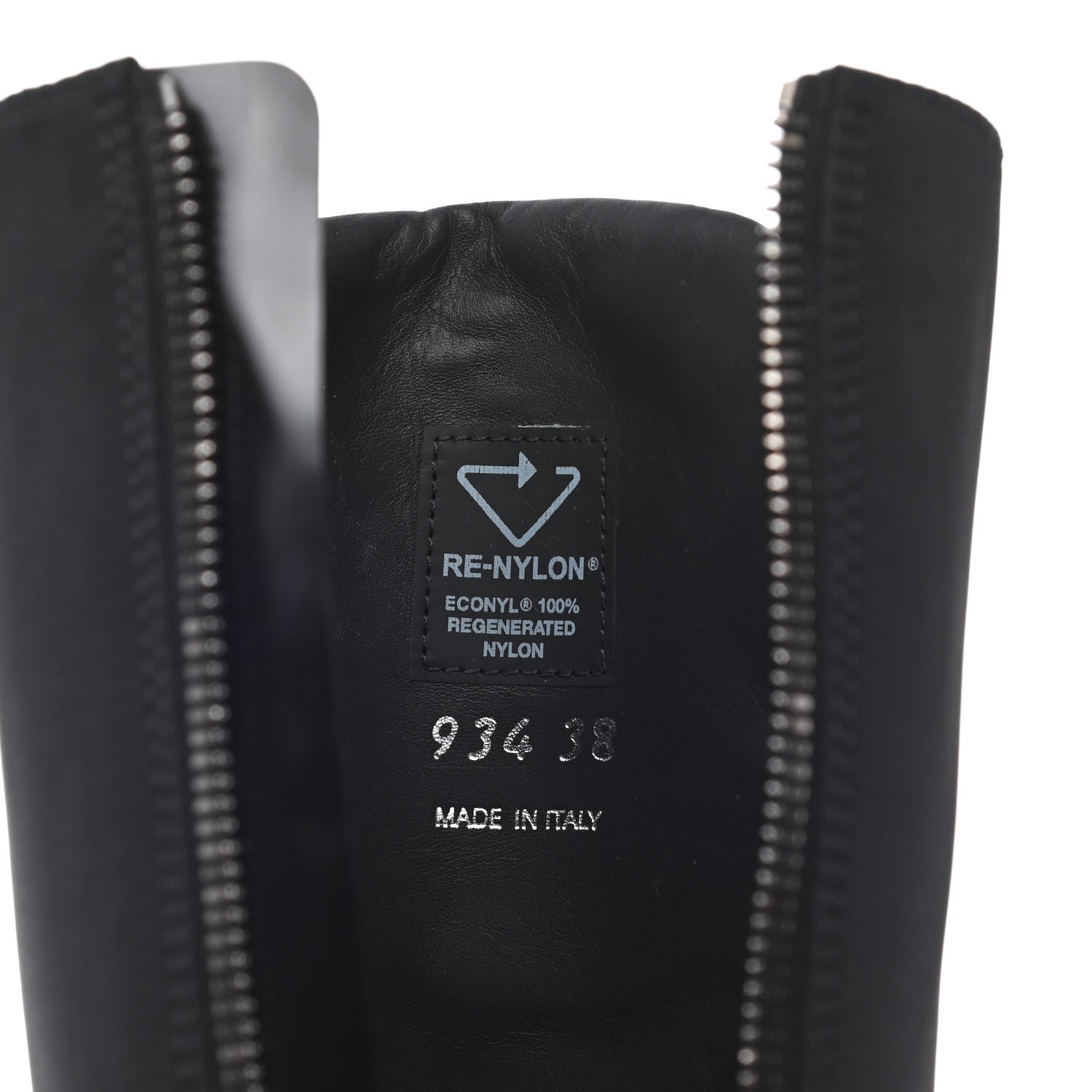 Prada Re-Nylon Spazzolato Metal Triangle Logo Tall 55mm Combat Boots 38 Black 7 of 9