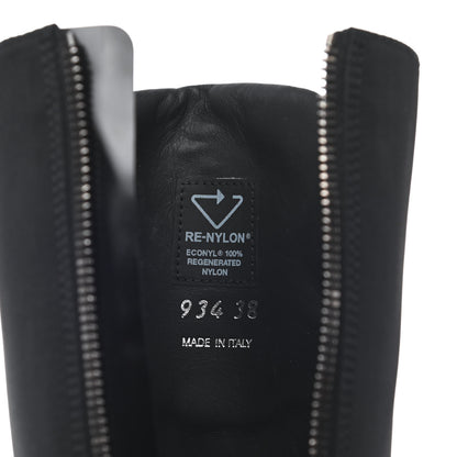 Prada Re-Nylon Spazzolato Metal Triangle Logo Tall 55mm Combat Boots 38 Black 7 of 9