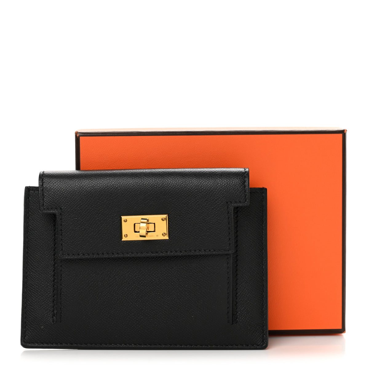 Epsom Kelly Pocket Compact Wallet Black