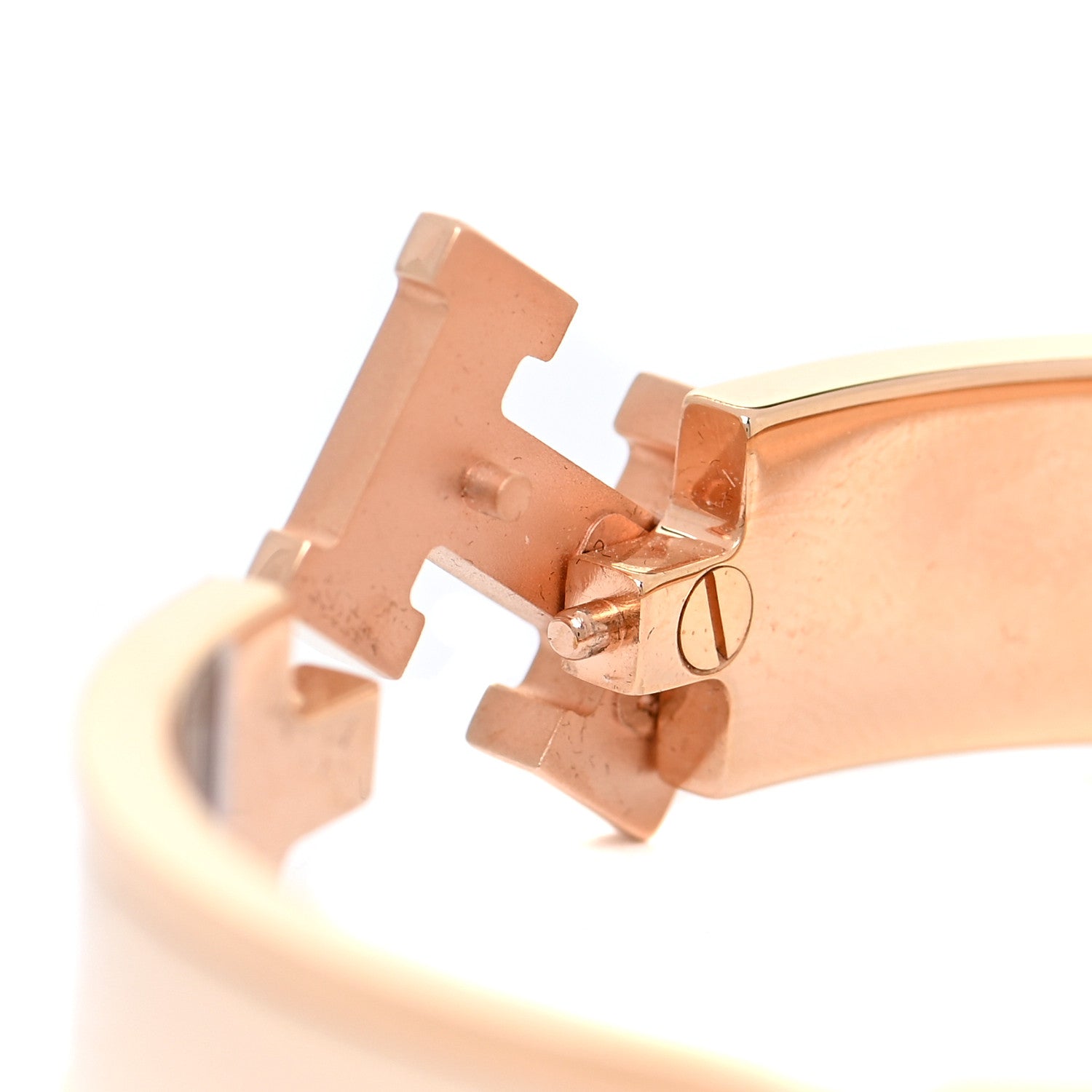 Hermes Enamel Narrow Clic Clac H Bracelet PM Beige Nacre 4 of 6