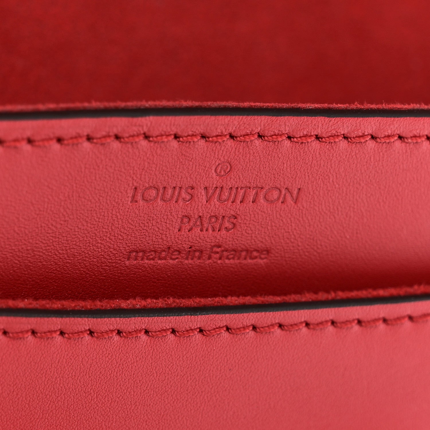 Louis Vuitton Calfskin Chain Louise MM Red 6 of 9