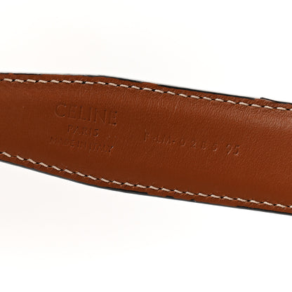 Celine Box Calfskin Reversible Triomphe Belt 95 38 Black Tan 3 of 6