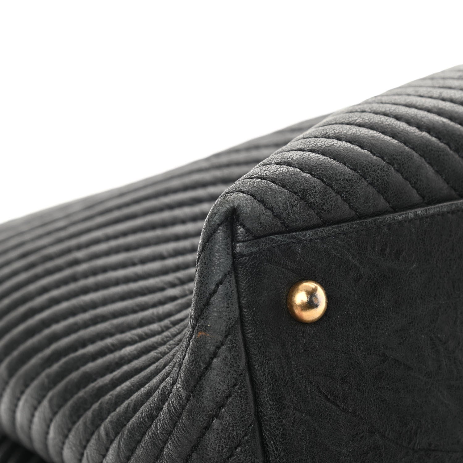 Chanel Wrinkled Lambskin Chevron Quilted Large Surpique Tote Black 12 of 17