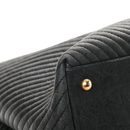 Chanel Wrinkled Lambskin Chevron Quilted Large Surpique Tote Black 12 of 17