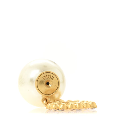 Christian Dior Pearl Crystal Heart Tribal Earrings Gold Multicolor 4 of 7