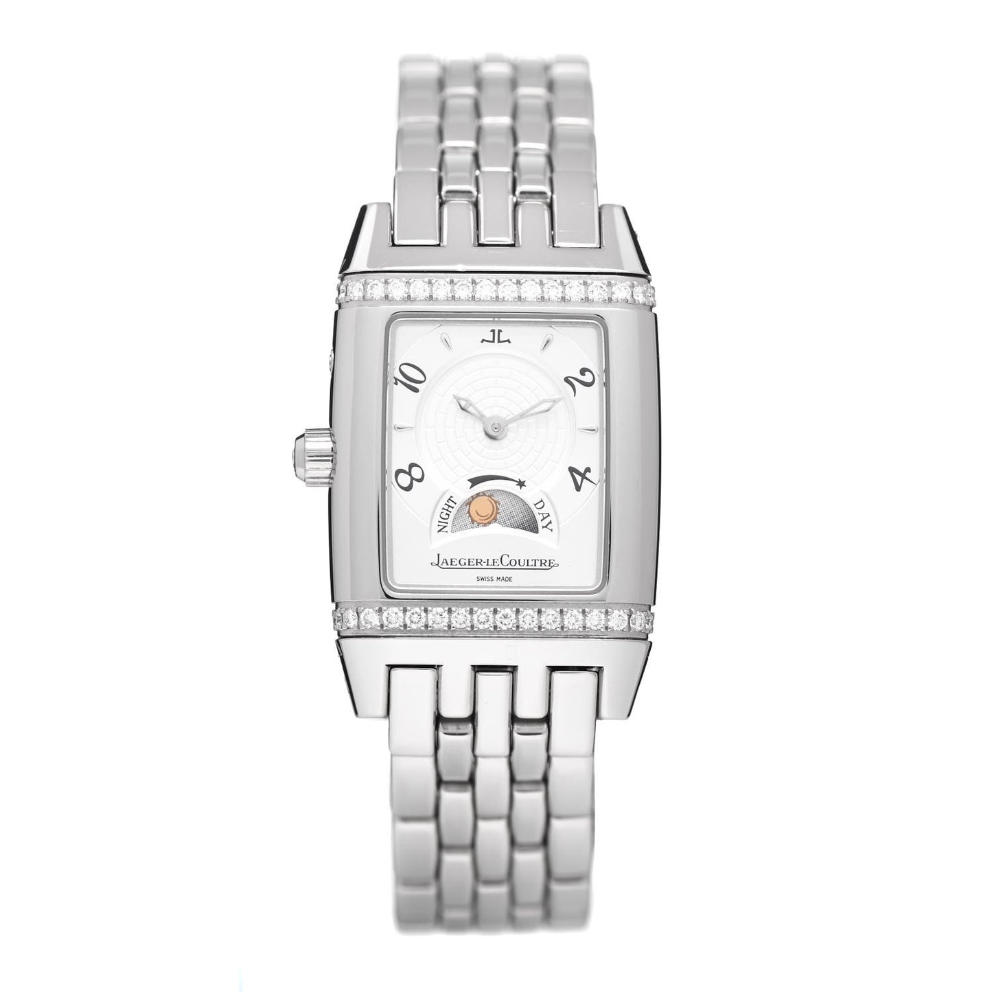 Stainless Steel Diamond 25mm Reverso Gran Sport Duoface Night & Day Manual Winding Watch Q296874