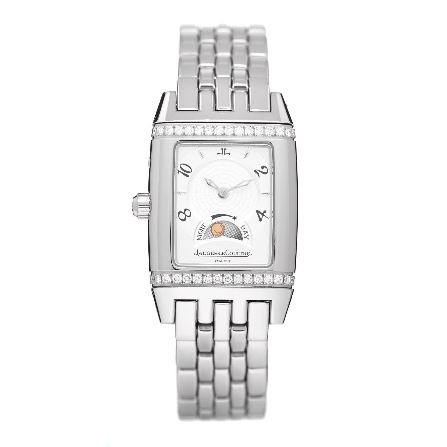 Jaeger-LeCoultre Stainless Steel Diamond 25mm Reverso Gran Sport Duoface Night & Day Manual Winding Watch Q296874 1 of 5