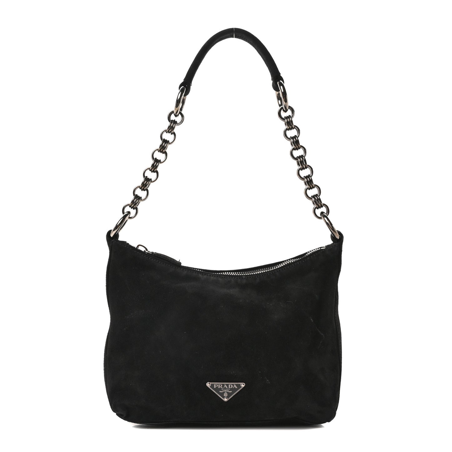 Scamosciato Suede Shoulder Bag Black