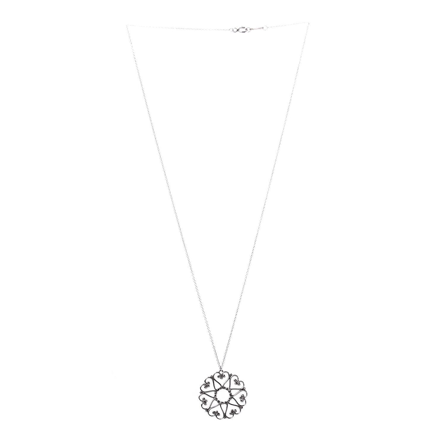 Sterling Silver Paloma Picasso Hearts Medallion Pendant Necklace