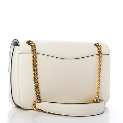 Prada Saffiano Flap Shoulder Bag Talco 3 of 10