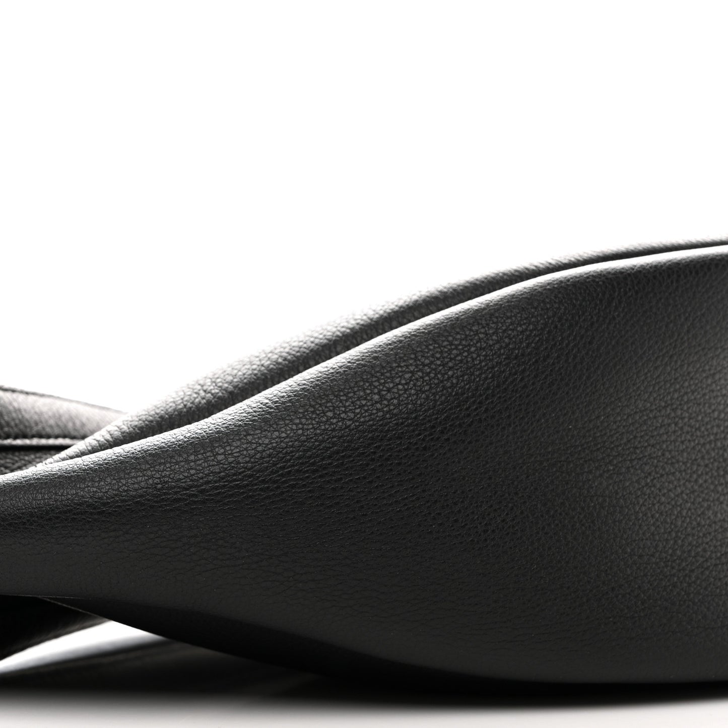 Grained Calfskin Small Slouchy Banana Bag Black