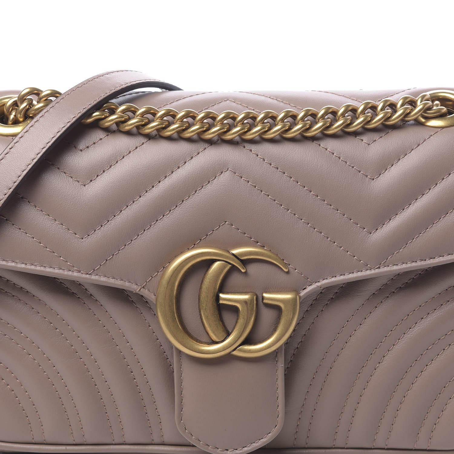 Gucci Calfskin Matelasse Small GG Marmont Shoulder Bag Porcelain Rose 10 of 11