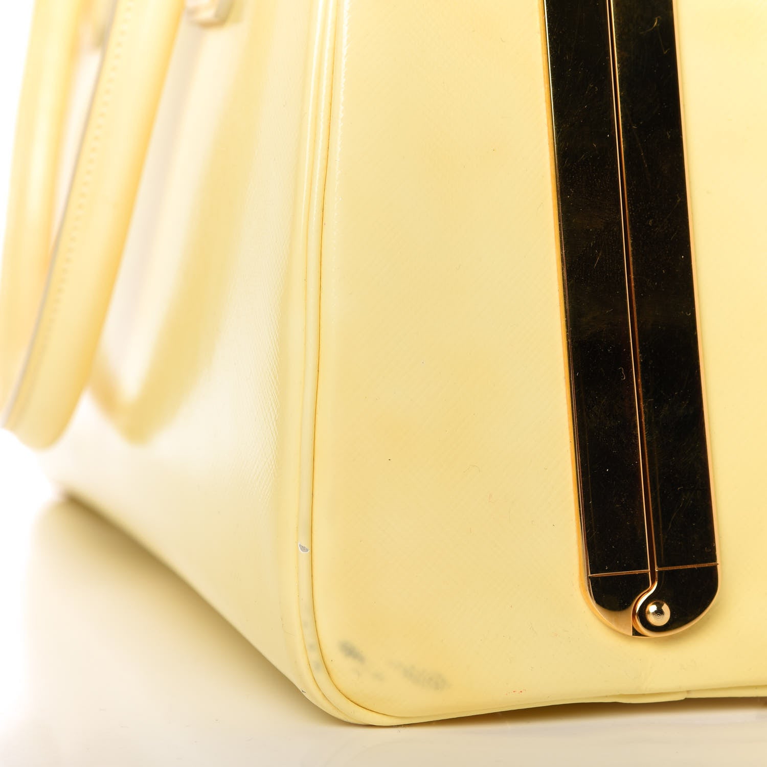Prada Saffiano Vernice Pyramid Bag White 13 of 15
