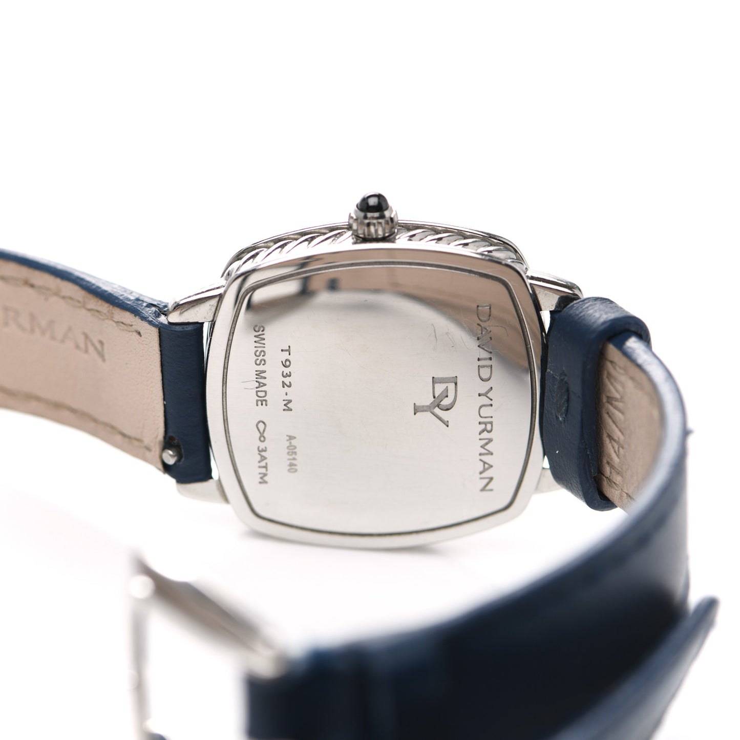 Stainless Steel Calfskin Diamond 27mm Albion Wrap Quartz Watch Navy