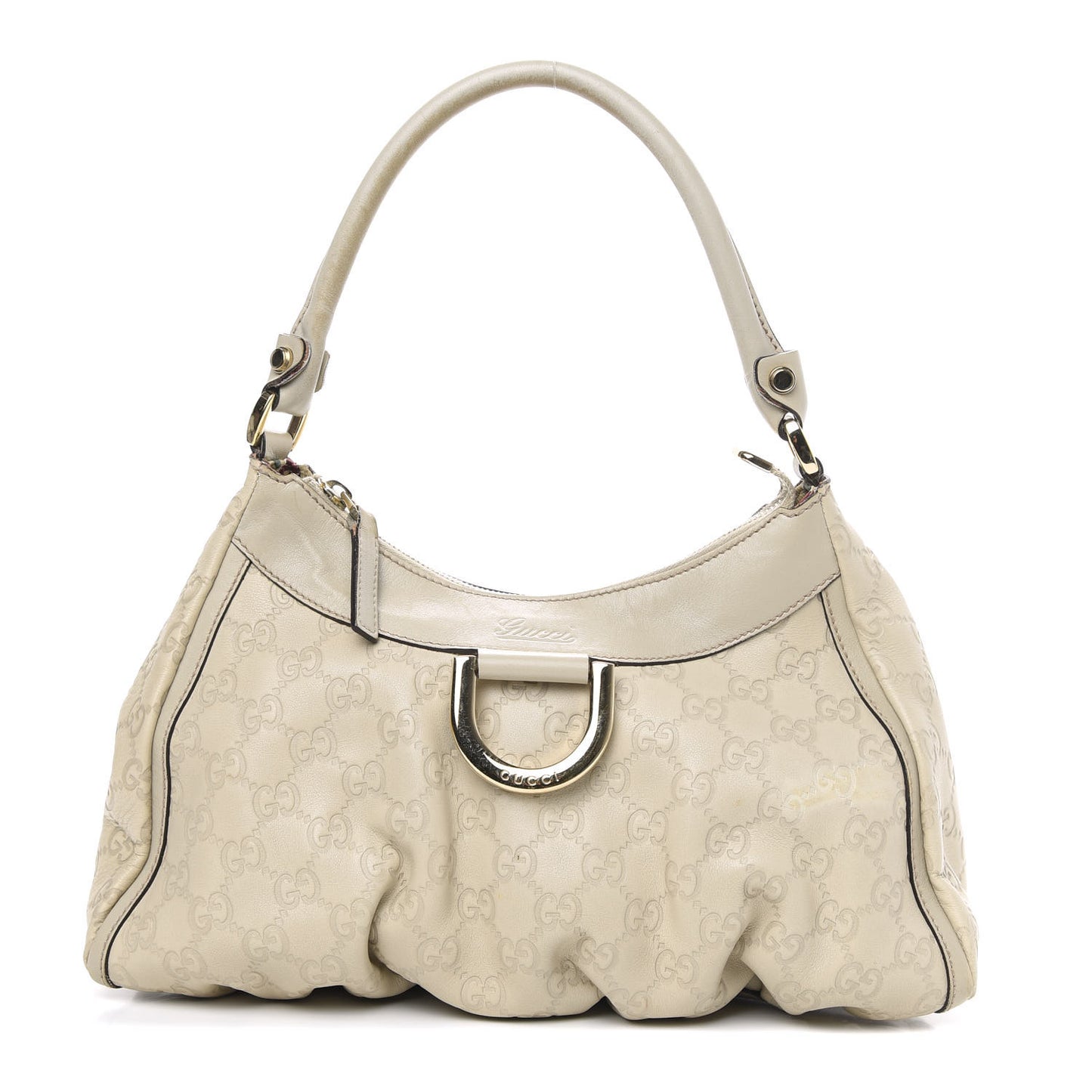 Guccissima Medium D Gold Hobo Off White