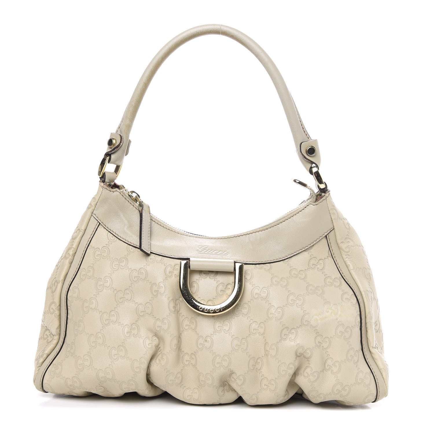 Gucci Guccissima Medium D Gold Hobo Off White 1 of 14