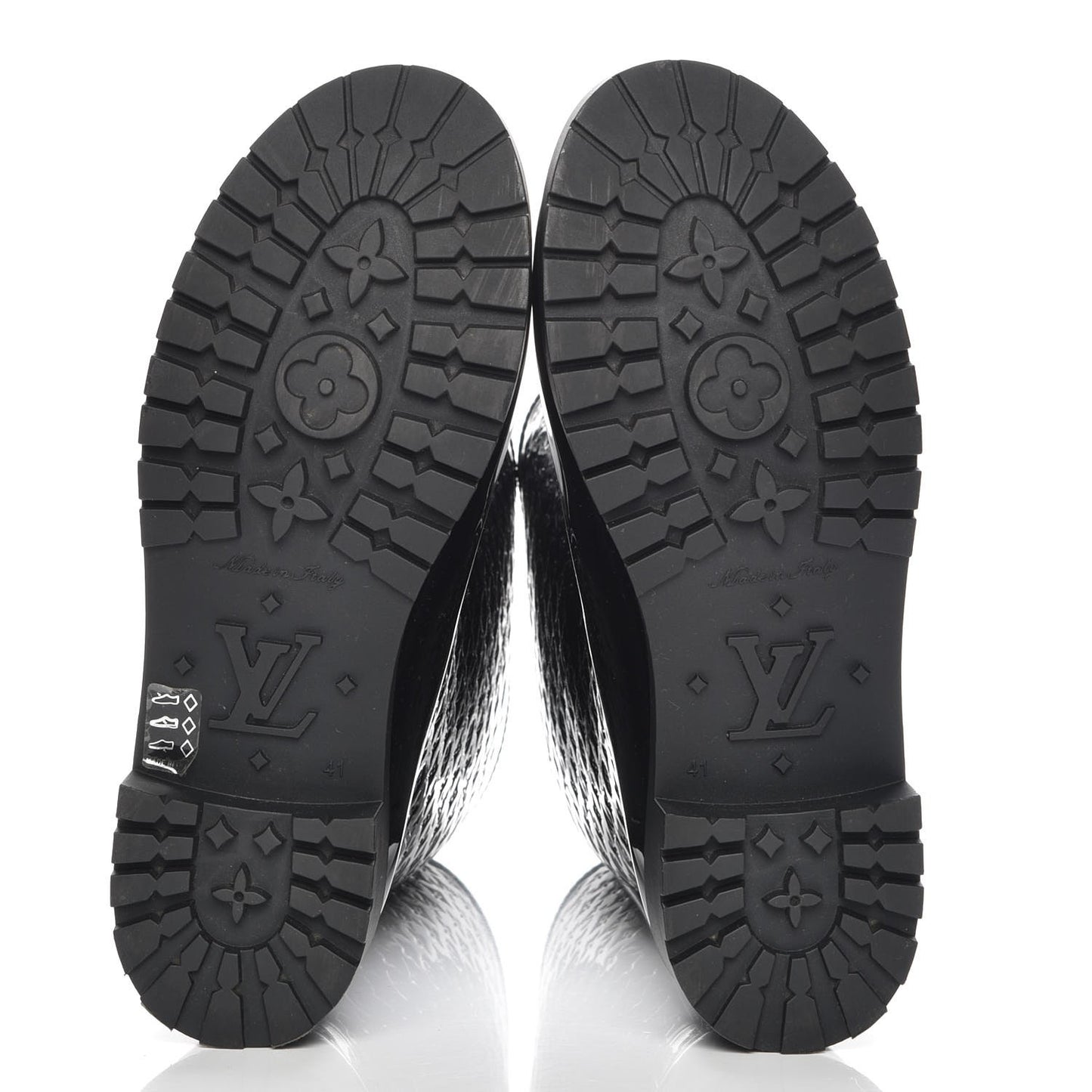 Rubber Embossed Monogram Splash Rain Boots 41 Black