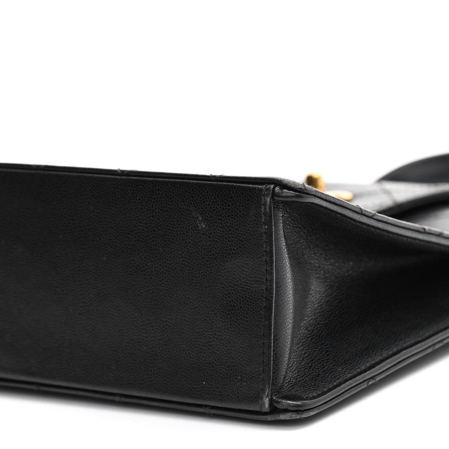Caviar Quilted Top Handle Bag Black