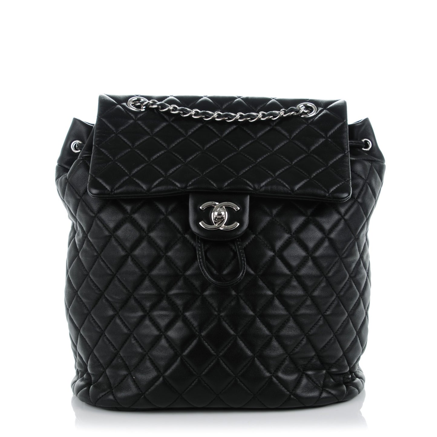 Lambskin Quilted Large Urban Spirit Backpack Black
