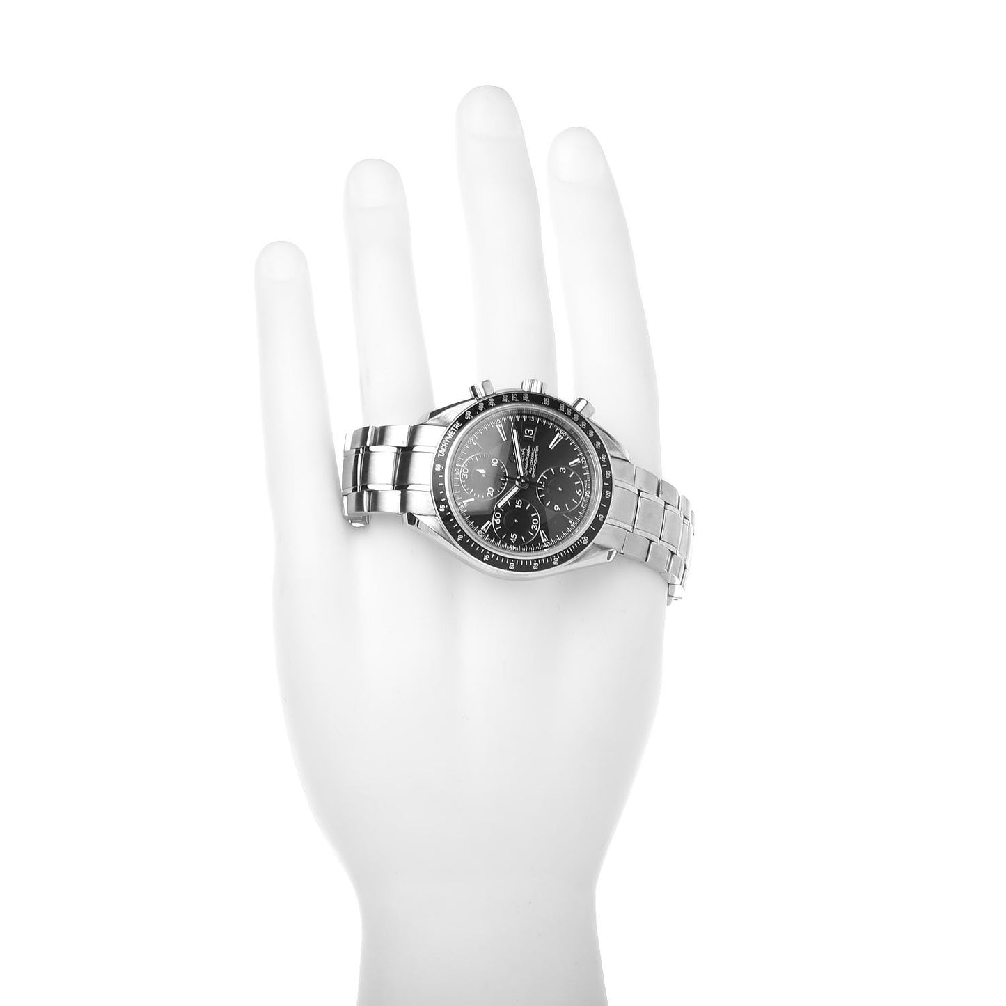 Stainless Steel 40mm Speedmaster Date Automatic Watch Black 3210.50