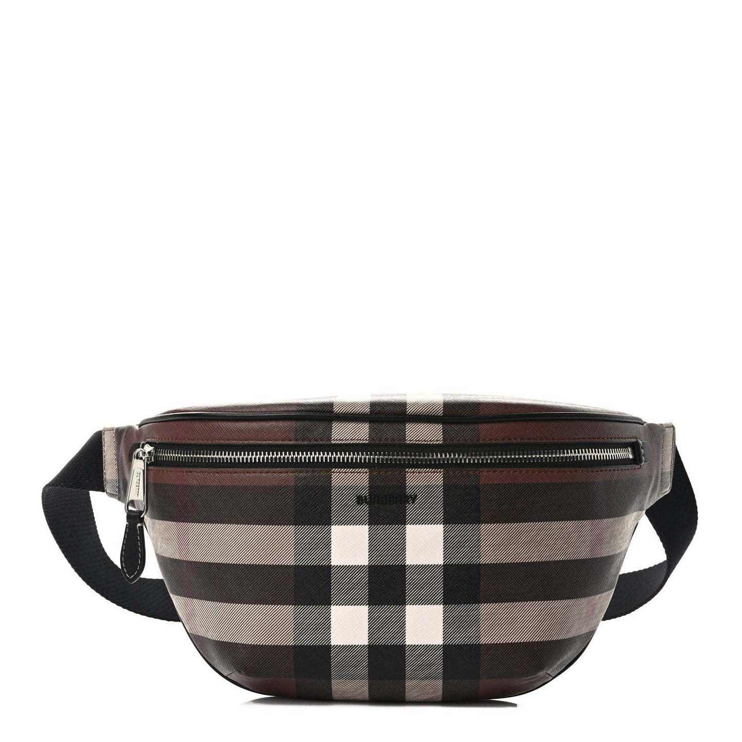 E-canvas Check Bum Bag Dark Birch Brown