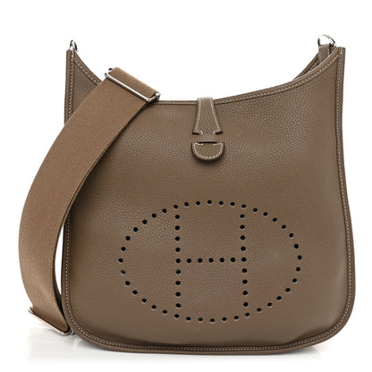 Hermes Taurillon Clemence Evelyne III PM Etoupe 1 of 12