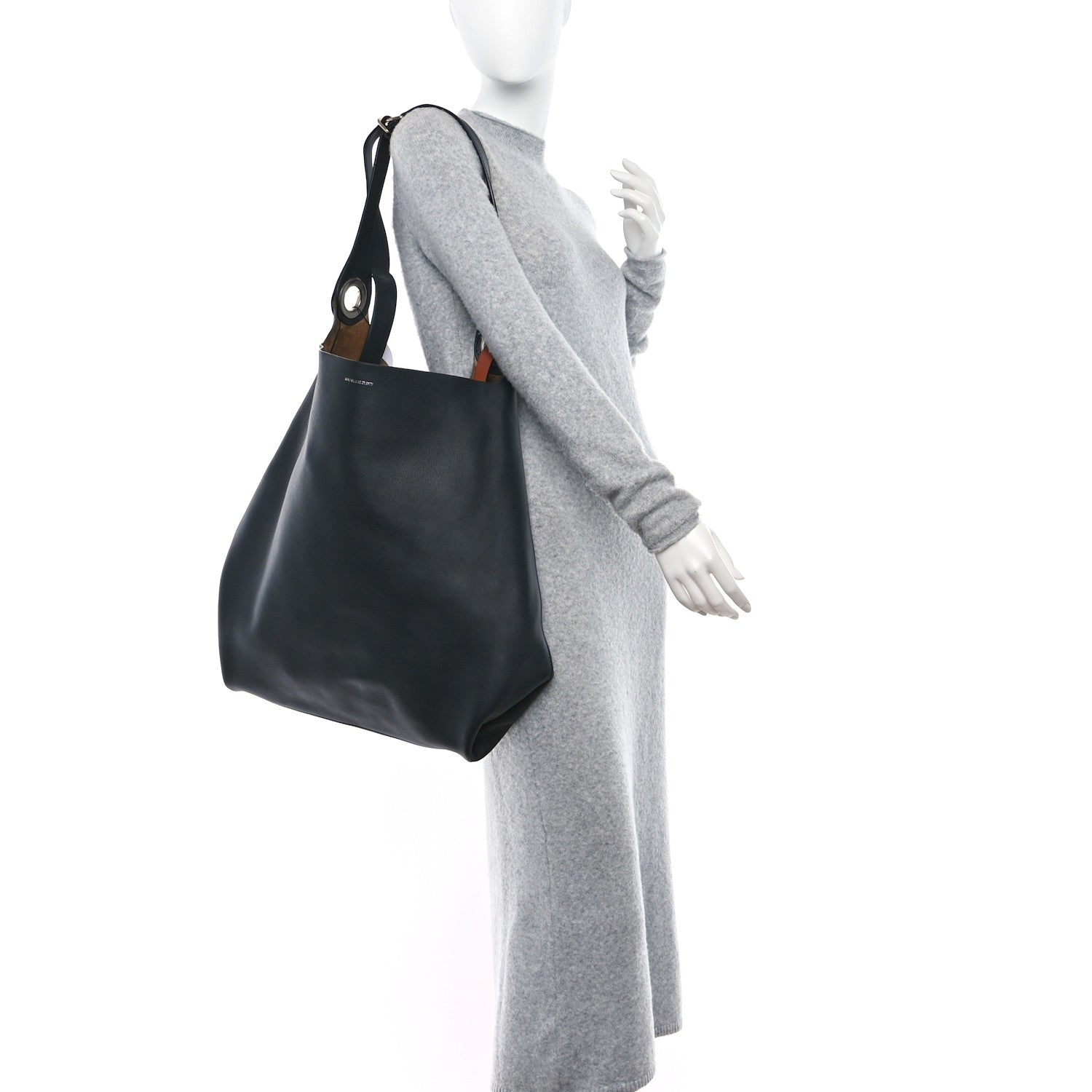 Burberry Calfskin Grommet Hobo Black 2 of 15